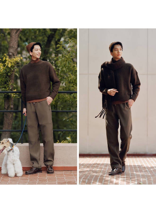 Semir Casual Pants For Men, Fleece-lined Triple-protection Outdoor Trousers, Winter  Straight-leg Pants With Elastic Waist, Versatile Style 109725127102 - Image 2
