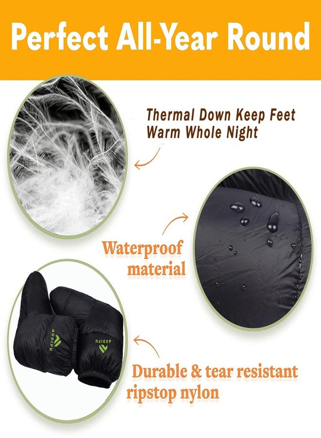 AUDIFU Down Booties Warm Socks Ultralight Sleeping Sock for Camping, Backpacking - Camp Sleeping Bag Tent Down Foot Warmer for Men & Women (Black, Large) - Image 5