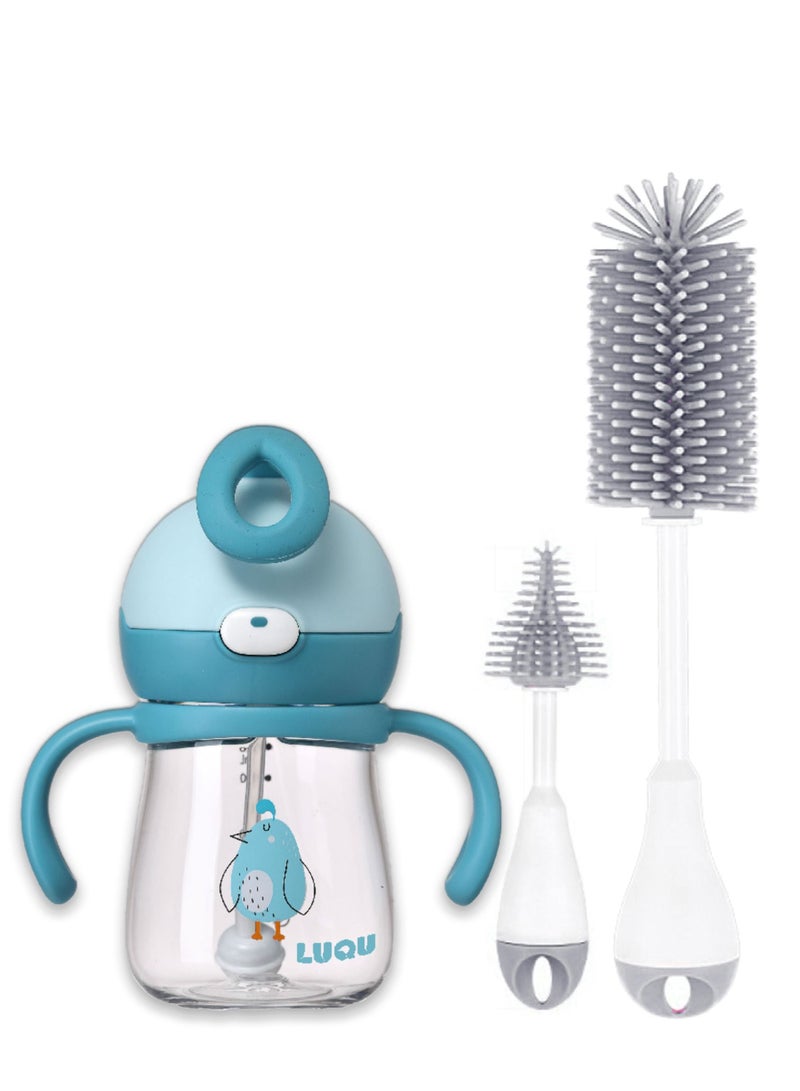 لوكو كوب بقشة للاطفال و مزود بفوهة وقشة من لوكو ، مضاد للانسكاب لتدريب الاطفال على الشرب ومزود بمقبض و فرشاه سيليكون - Image 1