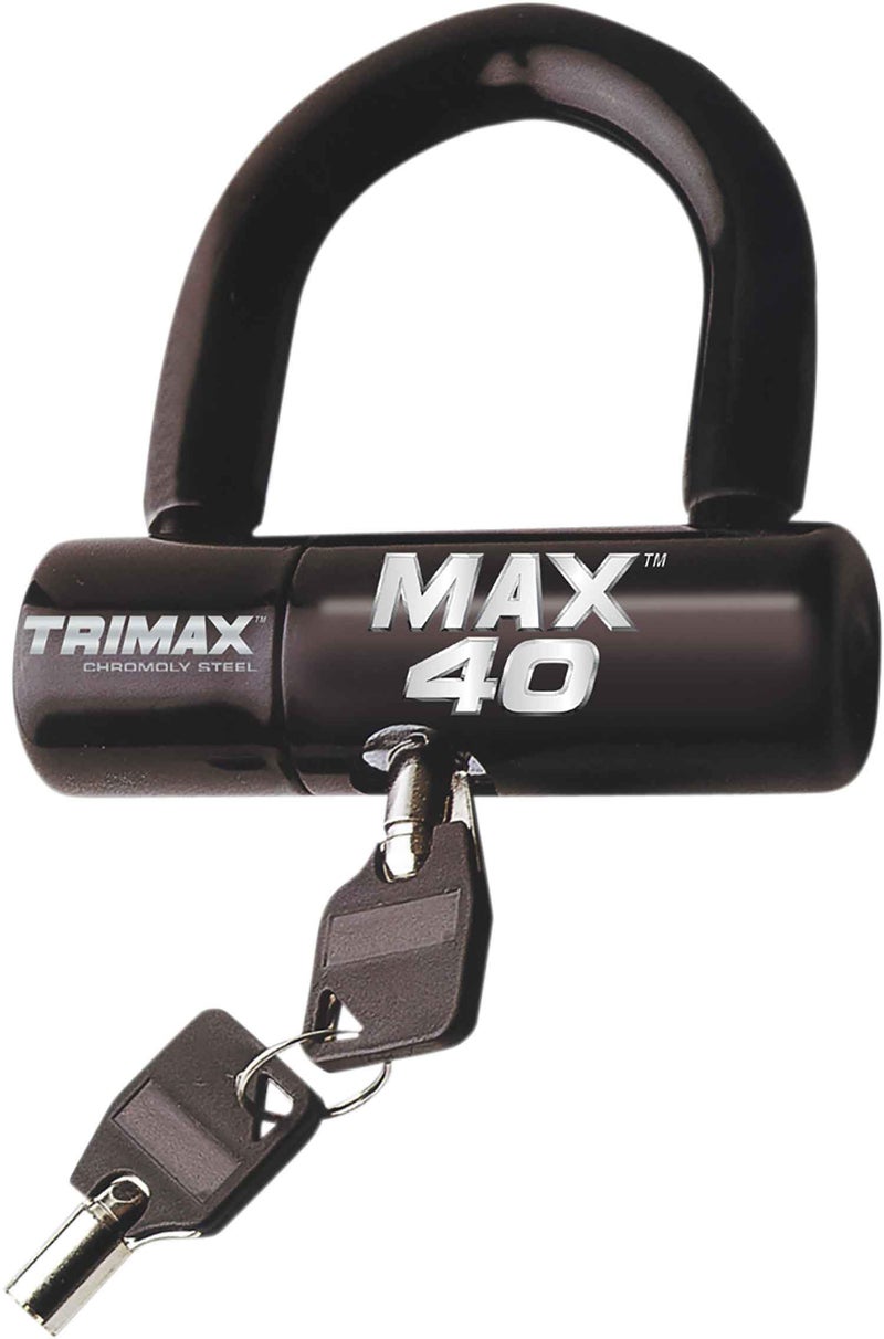 Trimax MAX40BK Motorcycle Disc ULock Black with Black PVC Shackle