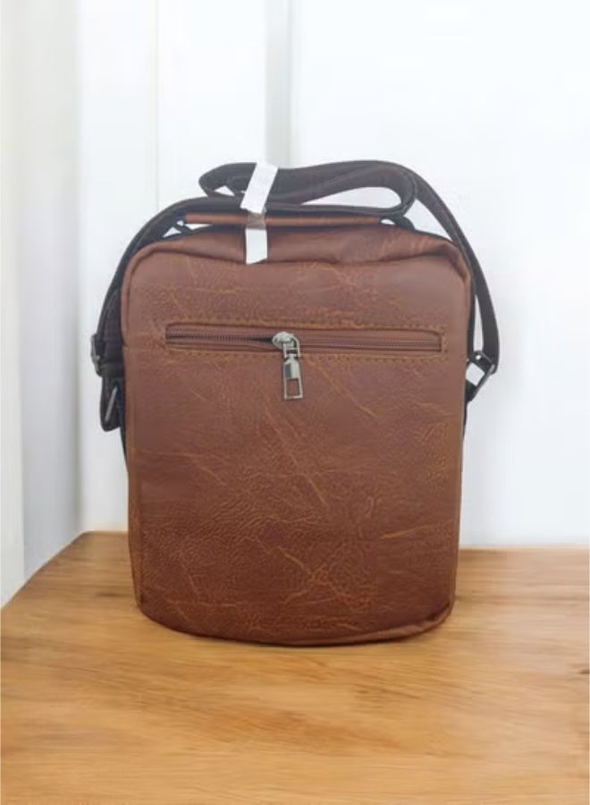 Jeep Buluo Men's Leather Cross Bag - Brown - Image 3