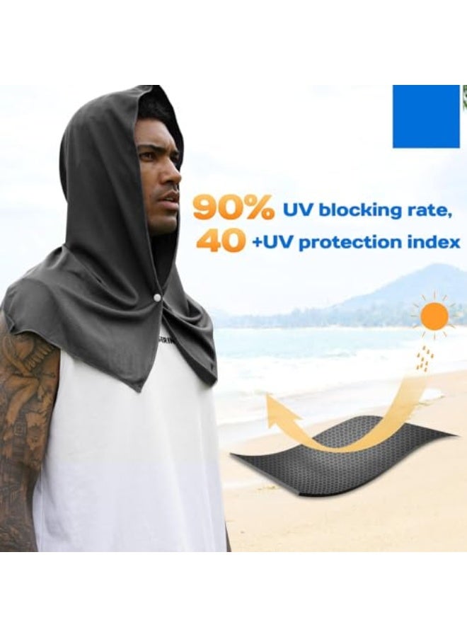 Cooling Hoodie Towel, Cooling Towels for Neck and Face, When Wet Cooling Neck Wraps, UV Protection Cooling Neck Wraps, Sport Workout Camping Cycling Cool Towel for Hot Weather(2 Pack) - Image 3