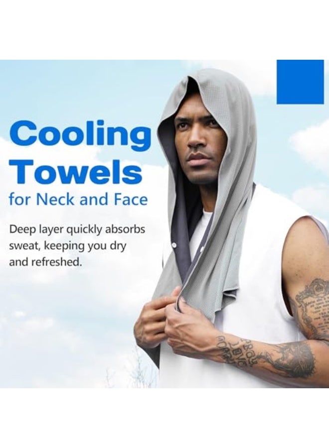 Cooling Hoodie Towel, Cooling Towels for Neck and Face, When Wet Cooling Neck Wraps, UV Protection Cooling Neck Wraps, Sport Workout Camping Cycling Cool Towel for Hot Weather(2 Pack) - Image 4