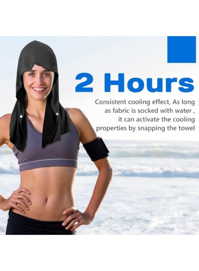 Cooling Hoodie Towel, Cooling Towels for Neck and Face, When Wet Cooling Neck Wraps, UV Protection Cooling Neck Wraps, Sport Workout Camping Cycling Cool Towel for Hot Weather(2 Pack) - Image 2