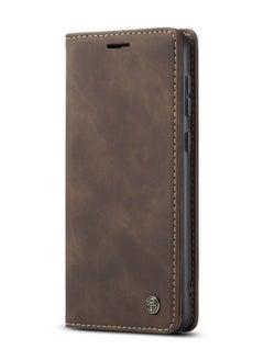 CaseMe CaseMe Samsung Galaxy A35 Wallet Case Book Folding Flip Folio Case with Magnetic Kickstand Card Slots Protective Cover - Coffee  - Image 2