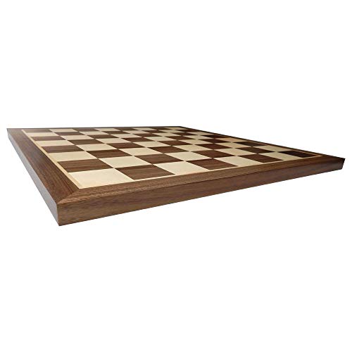 Best Chess Set Monroe Extra Thick Chess Board with Inlaid Walnut and Maple Wood, Large 18 x 18 Inch, Board Only - Image 4