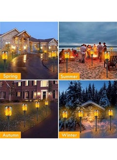 HOOKOR 4 Pack Solar Outdoor Lights | Solar Torch Light With Flickering Flame | Waterproof Solar Pathway Lights Outdoor | Solar Garden Lights For Outside Patio Path Yard Lawn Deck Driveway Decorations  - Image 5