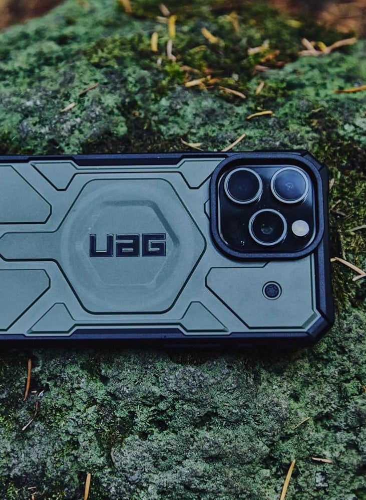 Urban Armor Gear UAG Pathfinder MagSafe for iPhone 16 Pro Max Case Cover [18 Feet Drop tested]  - Olive Drab  - Image 3