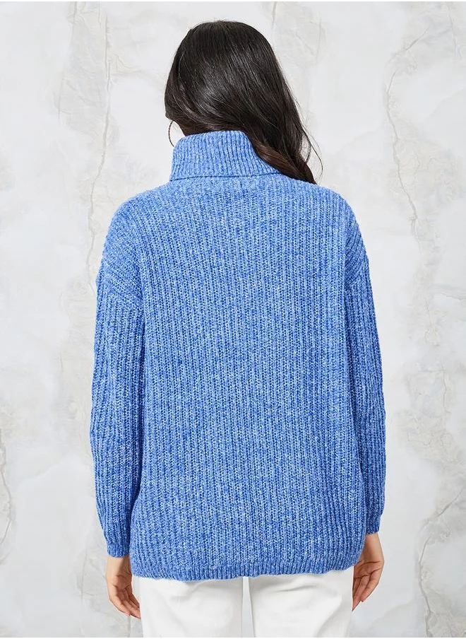 Styli Oversized Chunky Knit Turtle Neck Sweater