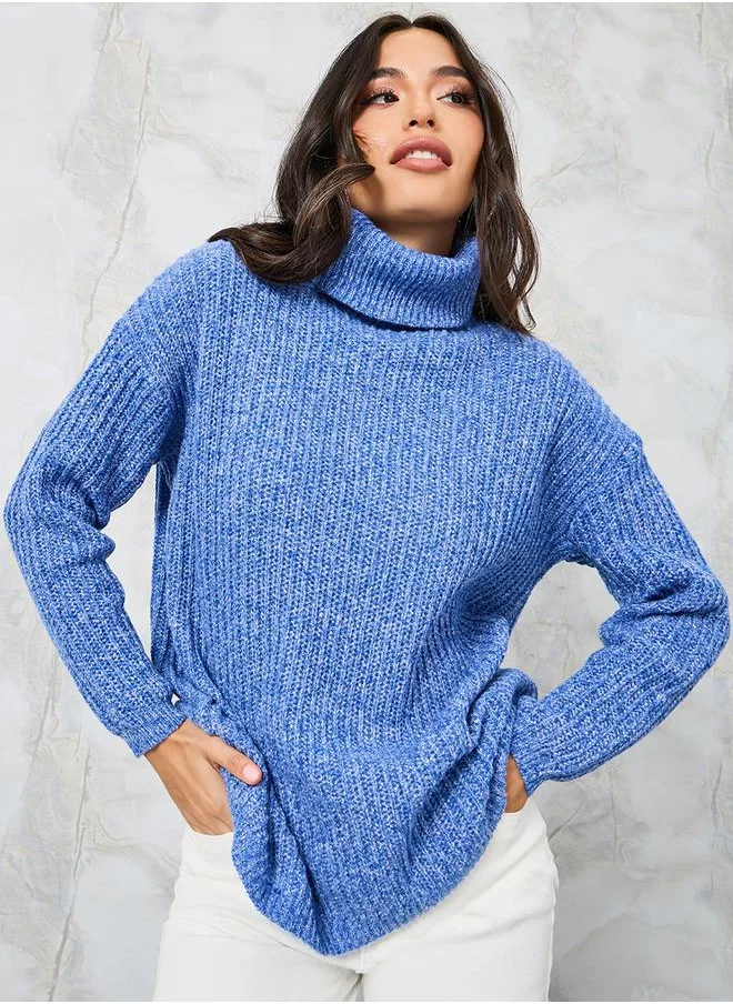 Styli Oversized Chunky Knit Turtle Neck Sweater