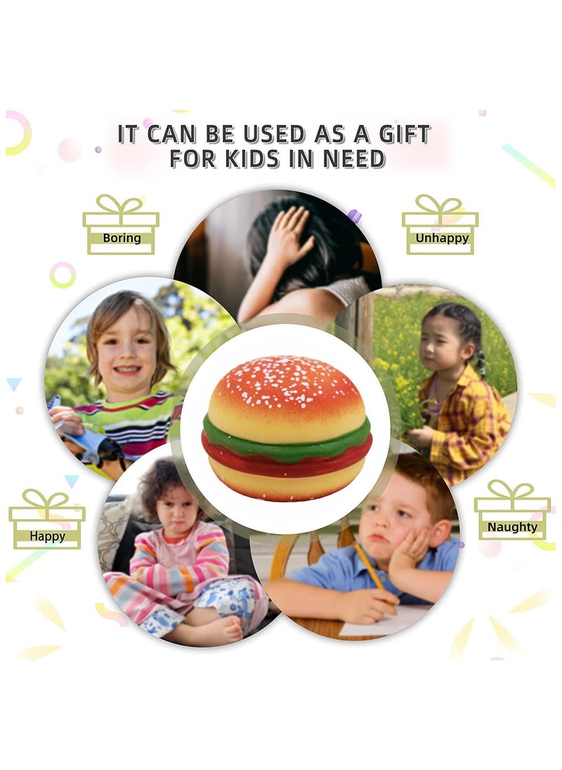 Pack of 3 Burger Stress Ball 3D Hamburger Fidget Toys Silicone Decompression Silicone Squeeze Fidget Ball Fidget Sensory Toy