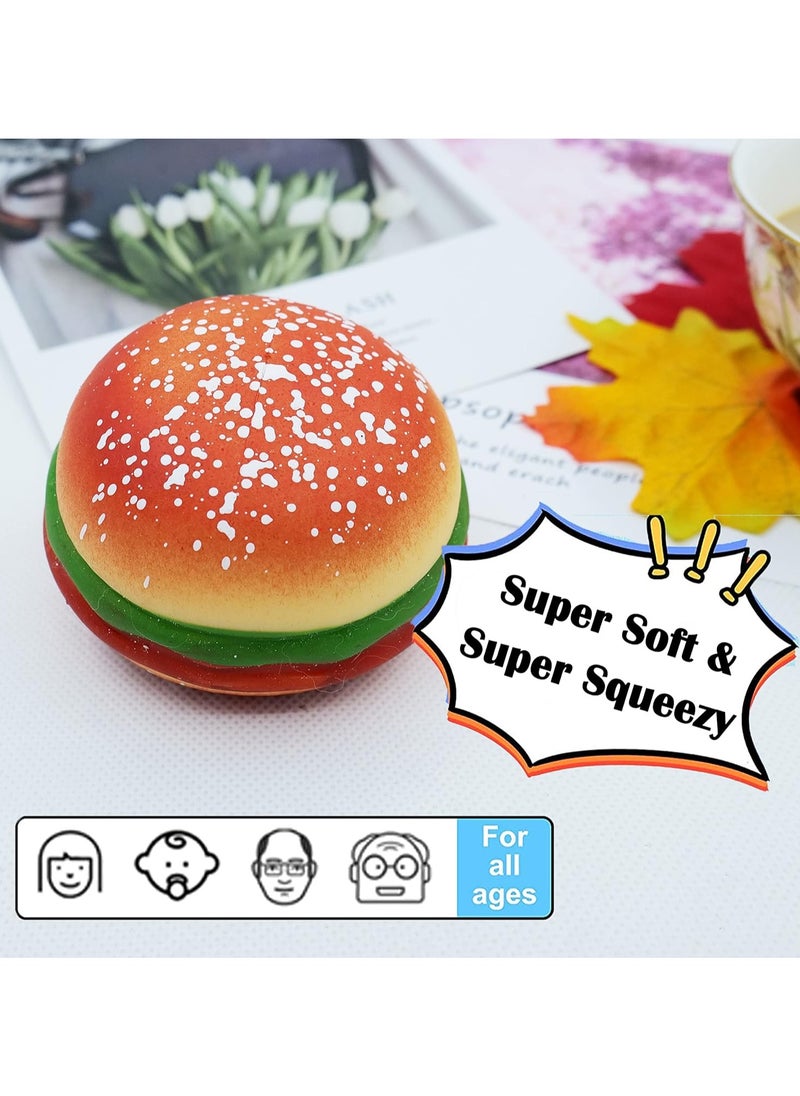 Pack of 3 Burger Stress Ball 3D Hamburger Fidget Toys Silicone Decompression Silicone Squeeze Fidget Ball Fidget Sensory Toy