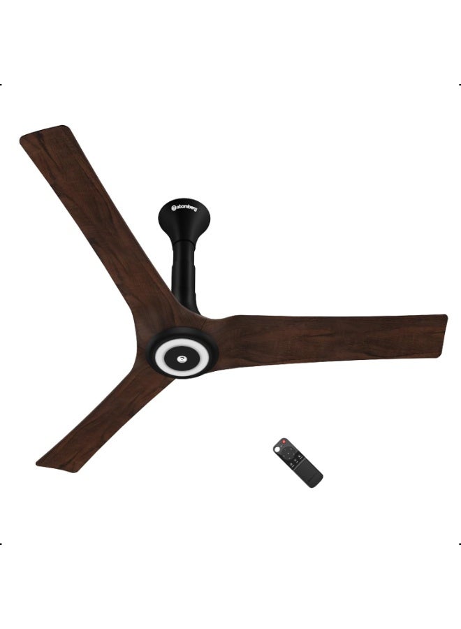 atomberg Aris Starlight 1200mm BLDC Ceiling Fan with Underlight, IoT & Remote Control | Smart Fan with Noiseless Operation (Dark Teakwood) - Image 1