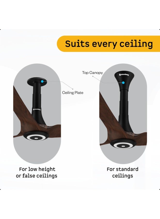 atomberg Aris Starlight 1200mm BLDC Ceiling Fan with Underlight, IoT & Remote Control | Smart Fan with Noiseless Operation (Dark Teakwood) - Image 2