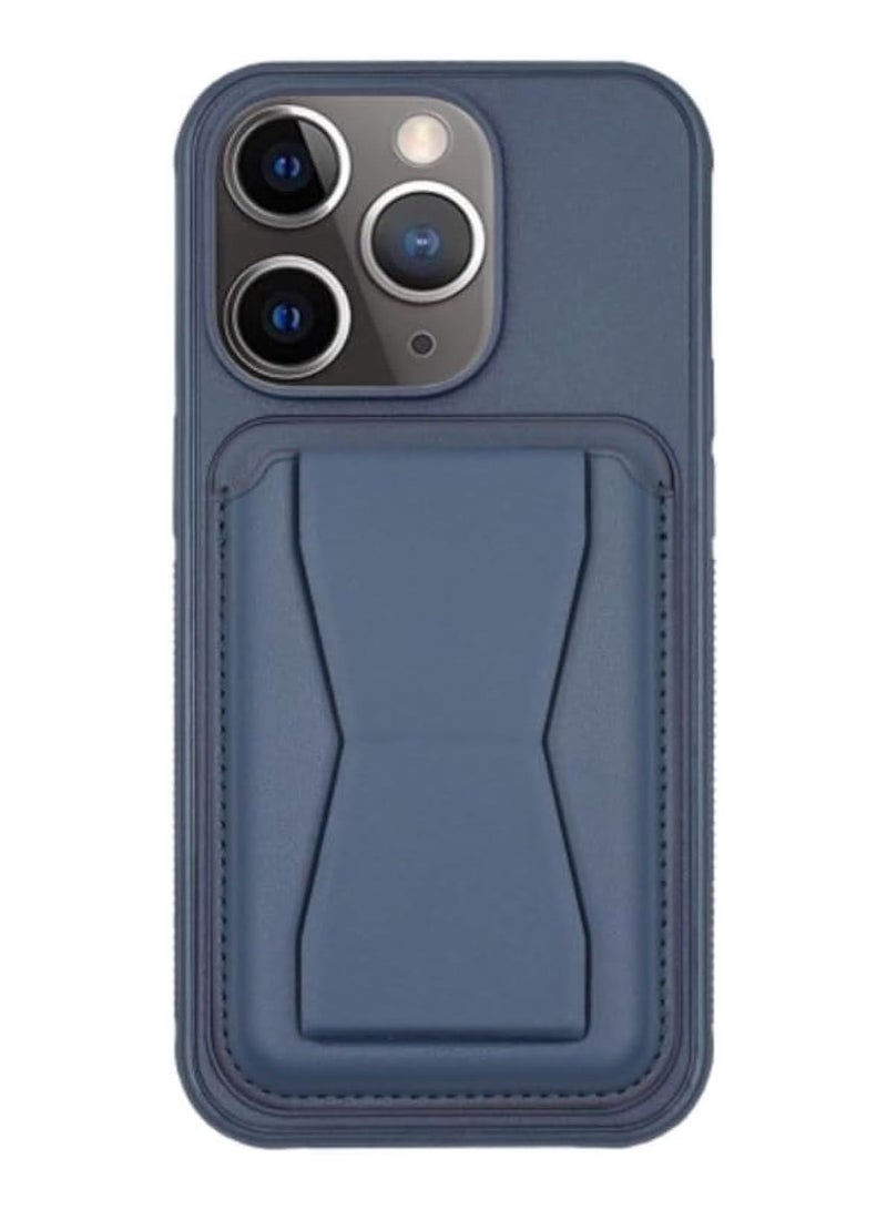 DUSALA Leather Trolley Case for iPhone 13Pro Max Stylish Protection with Multi-Functionality (Navy) - Image 1