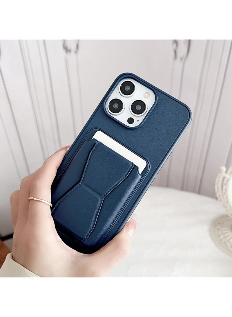 DUSALA Leather Trolley Case for iPhone 13Pro Max Stylish Protection with Multi-Functionality (Navy) - Image 3