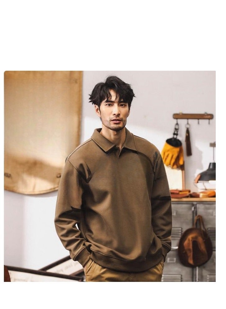 Men's Casual Long Sleeved Loose Retro 380G Heavyweight Hoodie  - Image 1