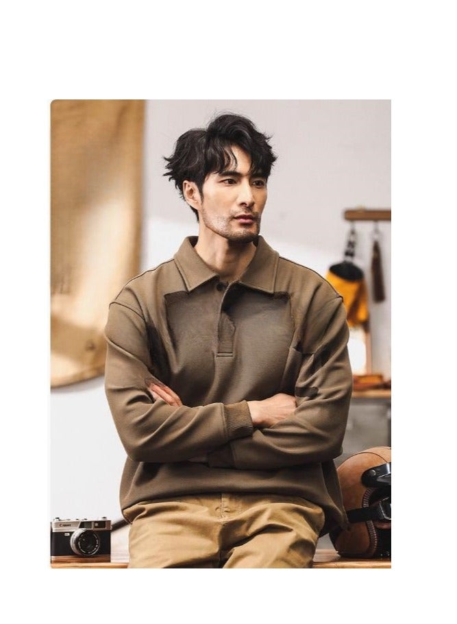 Men's Casual Long Sleeved Loose Retro 380G Heavyweight Hoodie  - Image 2