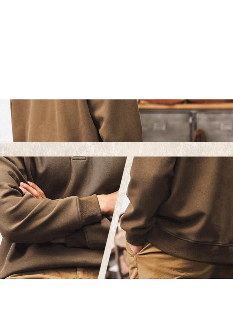 Men's Casual Long Sleeved Loose Retro 380G Heavyweight Hoodie  - Image 5