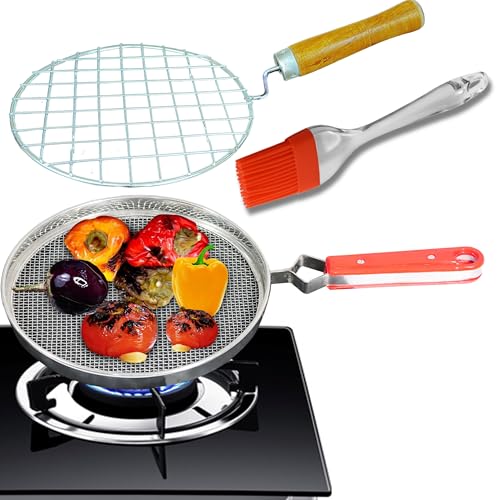 Leczonio pulka grill for gas stove, phulka jali for kitchen cooking, papad roaster, roti, brinjal roaster, baigan bharta grill, roti jali steel mesh griller (phulka 02) - Image 1