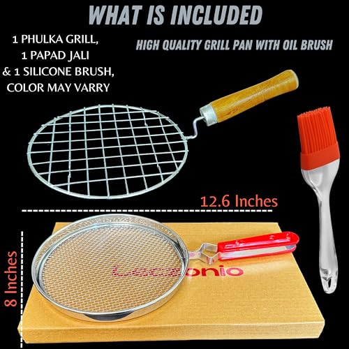 Leczonio pulka grill for gas stove, phulka jali for kitchen cooking, papad roaster, roti, brinjal roaster, baigan bharta grill, roti jali steel mesh griller (phulka 02) - Image 2