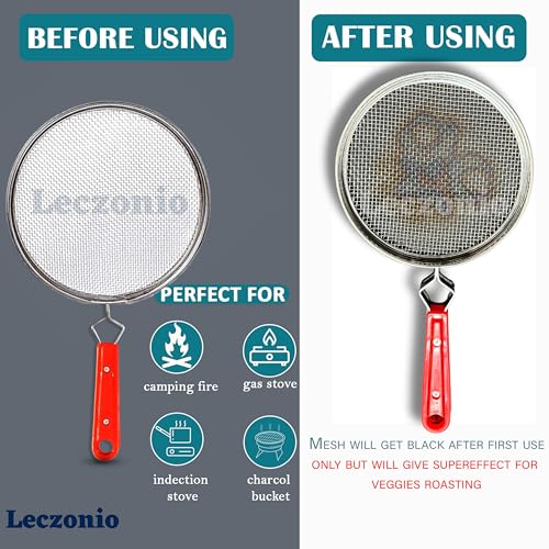 Leczonio pulka grill for gas stove, phulka jali for kitchen cooking, papad roaster, roti, brinjal roaster, baigan bharta grill, roti jali steel mesh griller (phulka 02) - Image 3