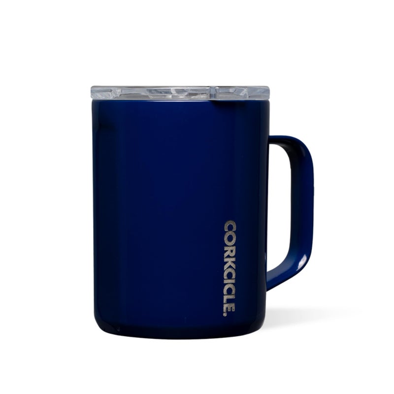 Corkcicle Classic Coffee Mug Triple Insulated Stainless Steel for Travel ShatterProof Lid Keeps Drink Hot Over 3 Hours Holiday Mug Gift Great for Gifting 16 oz Gloss Midnight Navy - Image 2