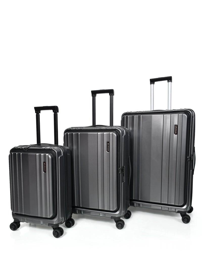 مورانو شنط سفر من مورانو مكون من ثلاث قطع لون ( رمادي) - Image 2