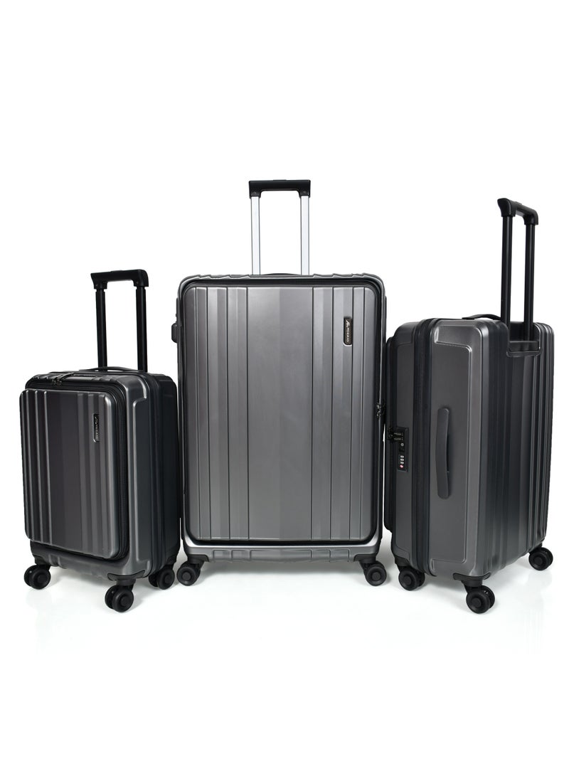 مورانو شنط سفر من مورانو مكون من ثلاث قطع لون ( رمادي) - Image 1