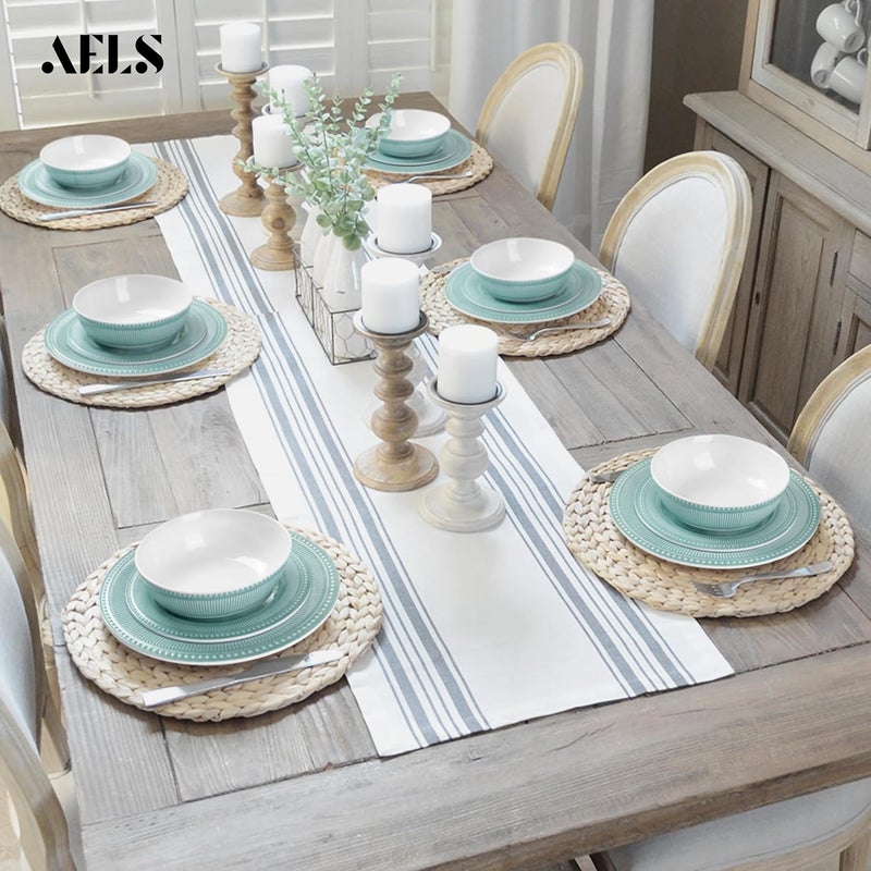 AELS طقم أطباق عشاء ميلامين AELS مكون من 18 قطعة للاستخدام الداخلي والخارجي أطباق ميلامين وأوعية لطقم مكون من 6 قطع آمنة في غسالة الصحون خفيفة الوزن غير قابلة للكسر خالية من BPA باللون الأخضر - Image 4