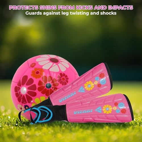 Vizari Blossom Soccer Shin Guards for Kids, Youth, Adults - Lightweight Protective, Dual-Layered Design for Boys, Girls, Men & Women - Stylish & Durable - Image 3