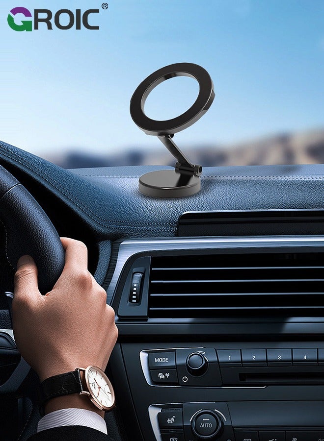 GROIC Car Fits MagSafe Car Mount, Foldable Metal Magnetic Car Phone Mount, Stick On Cell Phone Holder for Car Dash Dashboard MagSafe Accessories for iPhone 15 14 13 12 Pro Max Plus Mini MagSafe Case  - Image 5