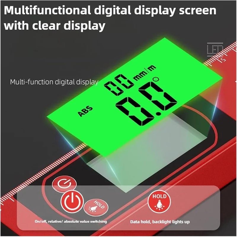 Digital Angle Finder, Digital Level Box High Accuracy Electronic Angle Finder Magnetic Inclinometer Protractor Gauge For Construction And Woodworking,Angle Finder(Red-50cm) - Image 3