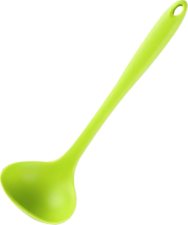 Spoon - Convenient silicone soup serving ladle with multifunctional design for oils, juices, sauces and precise measuring scale, durable construction and daily cooking use multicolors