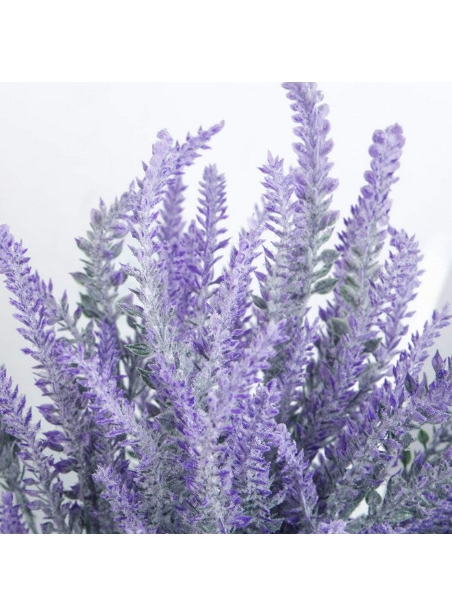 Leyaron 10 Bundles Fake Flowers Artificial Lavender Faux Plastic Plants for Home Decor Wedding Kitchen Garden Patio Porch Window Box Office Table Centerpieces Indoor Outdoor Decorations, Purple - Image 3