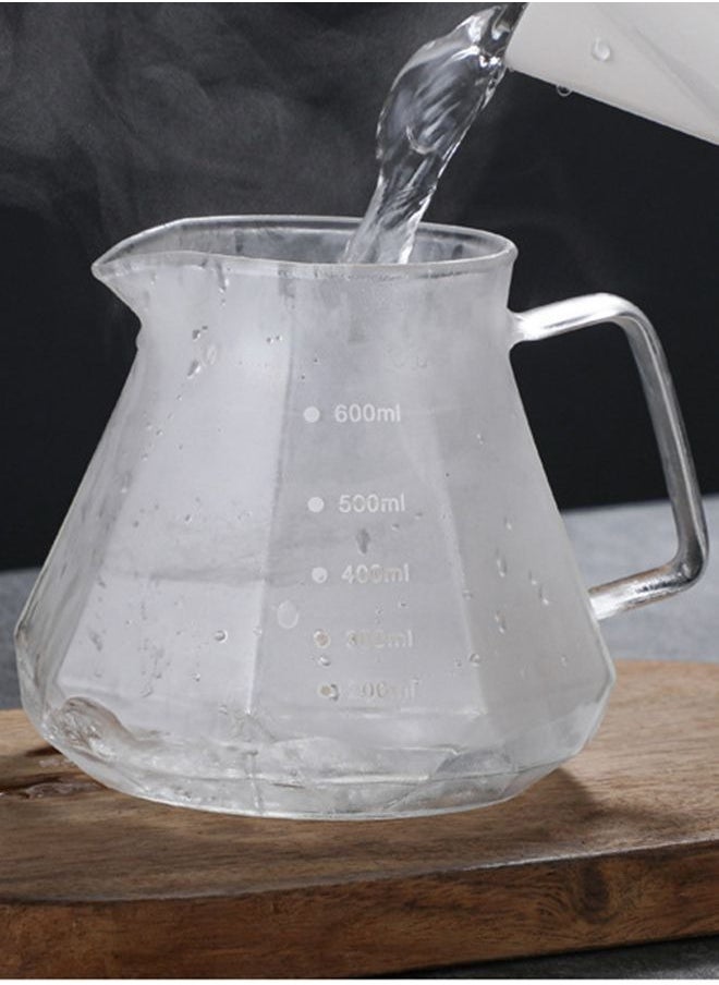 HOOPZOZA Coffee Server High Heat Resistant Glass Coffee Pot with Rubber Lid 600ml for Sharing Coffee  - Image 3