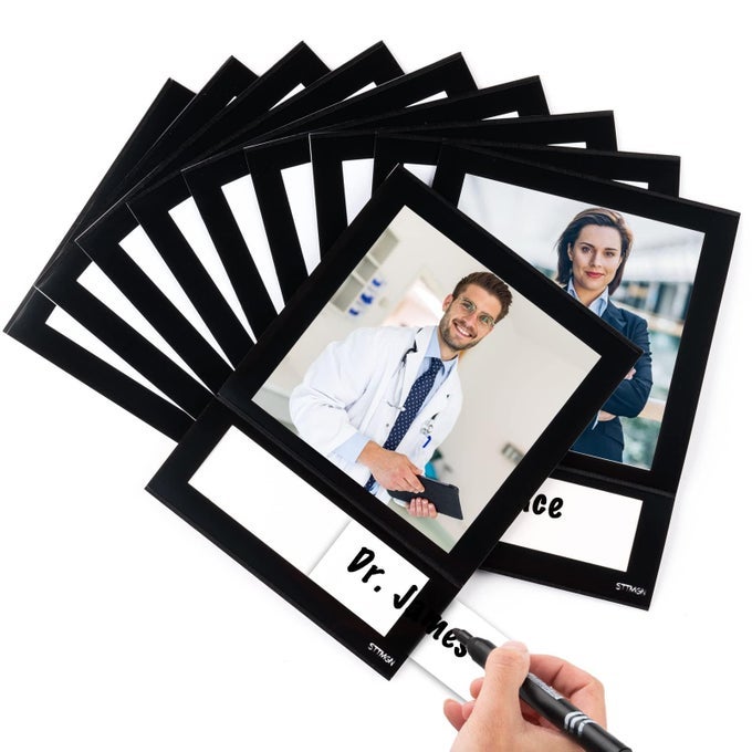 Magnetic Picture Frame 4X4 with ID Identification TagsNameSquare Magnet Photo PocketsFor Employee Recognition Wall With signature areaThoughtful Gift for Friends Lockers10 Packs