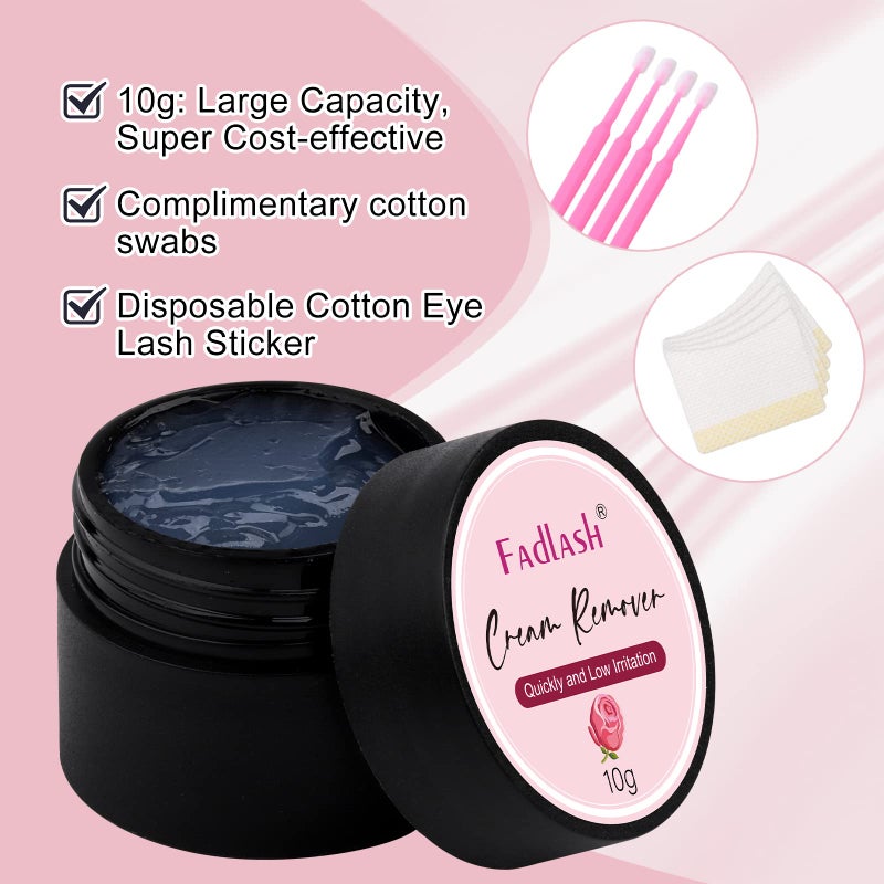 FADLASH مزيل وصلات الرموش 10 جرام مزيل وصلات الرموش يذوب بقوة لوصلات الرموش مزيل غراء الرموش تهيج منخفض للبشرة الحساسة (وردي) - Image 2