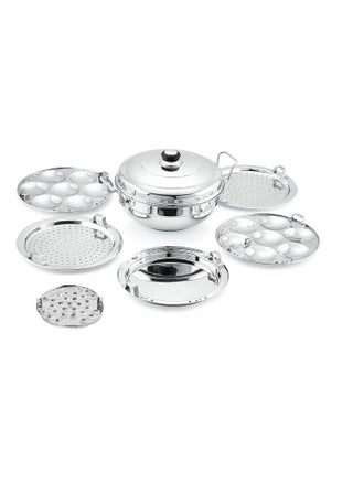 WayMore® Triply Multi Kadai Steamer with Induction & GasTop Compatible 5 Plate 2 Idli | 2 Dhokla | 1 Patra | Momo's | 1 Mini Idli, 28.5 cm Dia) - pzsku/Z7D5C9DBEFB2FF17596EDZ/45/1743255071/acde0236-7395-46eb-9fff-0505f718f6b1