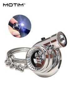Motim Car Electronic Keychain with Sounds LED Light, Car Flashlight Turbo Keychain, DIY Rotating Key Chain Ring, Car Decorations Perfect Gifts  - Image 1