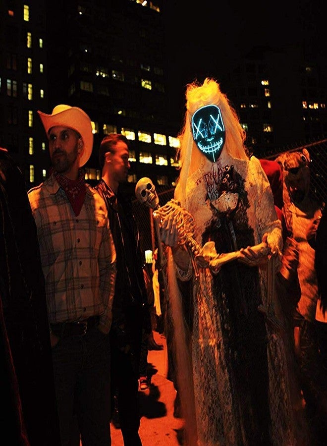 Optifit® Blue Halloween Mask LED Light up Mask for Festival, Cosplay,Costume Party and Decorations - Image 5