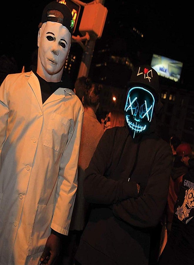 Optifit® Blue Halloween Mask LED Light up Mask for Festival, Cosplay,Costume Party and Decorations - Image 4