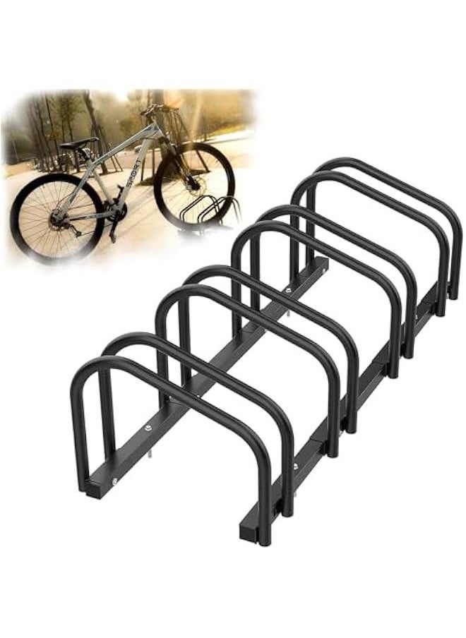 TRASSLE 4 Bike Rack Bicycle Ground Parking Stand,Cycling Floor Adjustable Show Storage Stand Bike Wall-Mounted Garage for Indoor Outdoor and Public Streel Area (4 Bike)  - Image 1