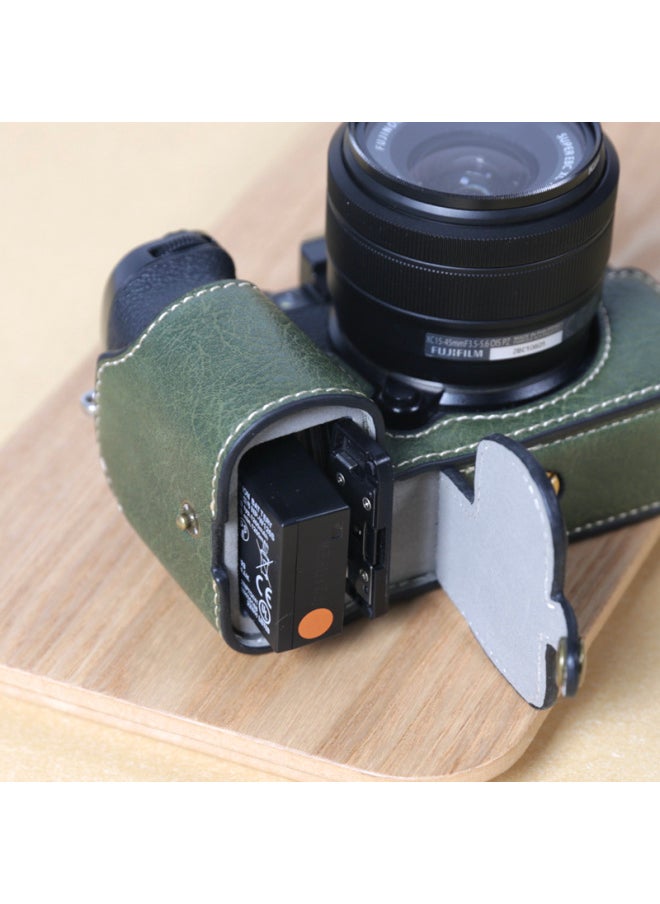 Generic - Fuji Second Generation Protective Case Base Leather Case Accessories Phase Shen Heng-Color:Xs20 Olive Green + Shoulder Strap★ - Image 1