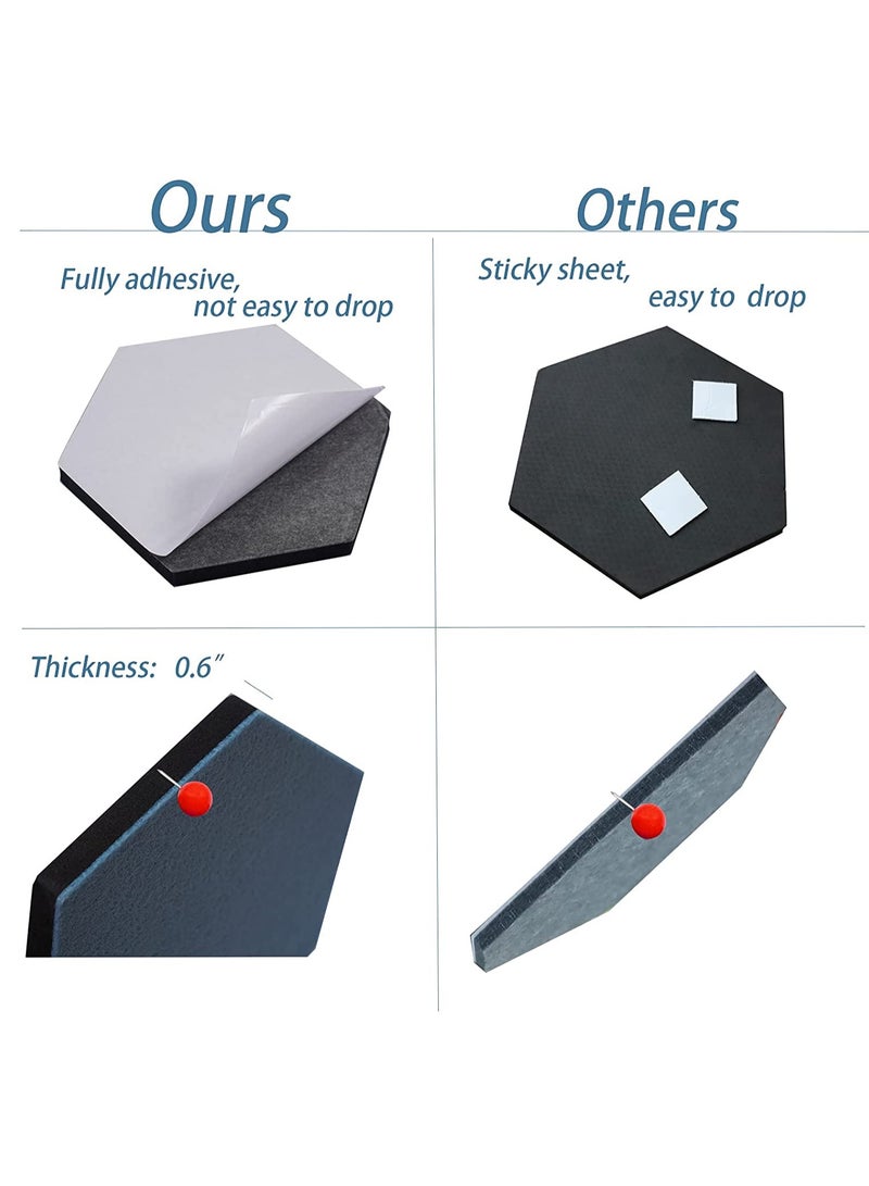 Hexagon Self Adhesive Felt Board Tiles 10Pcs 15cm Perfect for Photos Memos and More - Image 3