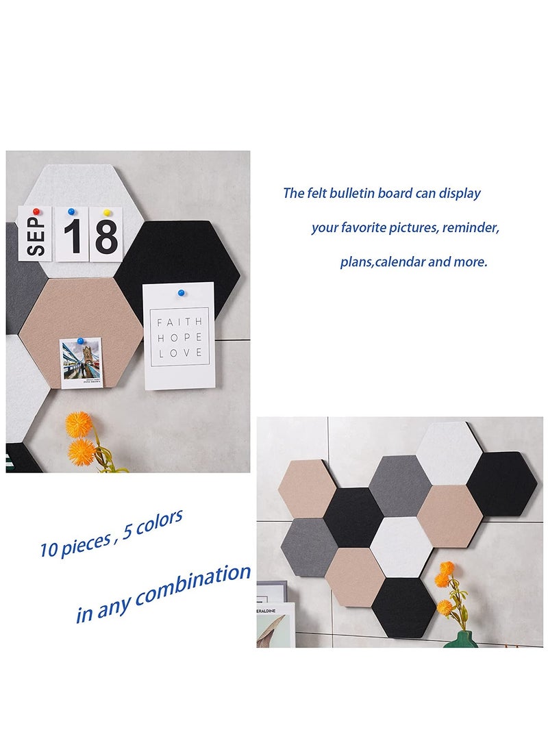 Hexagon Self Adhesive Felt Board Tiles 10Pcs 15cm Perfect for Photos Memos and More - Image 4