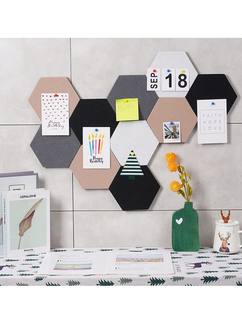 Hexagon Self Adhesive Felt Board Tiles 10Pcs 15cm Perfect for Photos Memos and More - Image 5