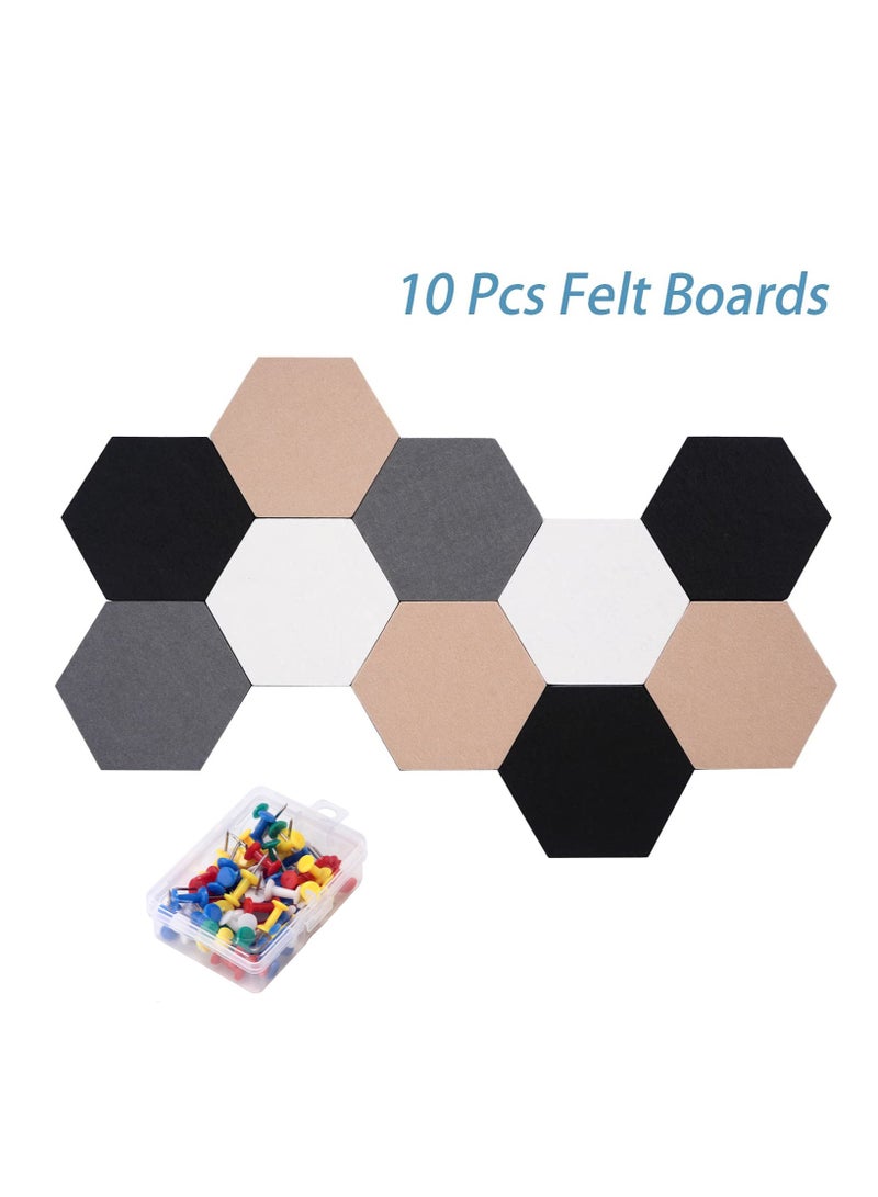 Hexagon Self Adhesive Felt Board Tiles 10Pcs 15cm Perfect for Photos Memos and More - Image 1