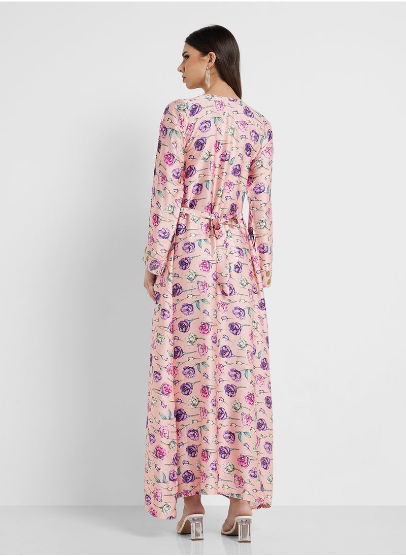 ARABIAN CLOSET Embellished Belted Jalabiya  - Image 2