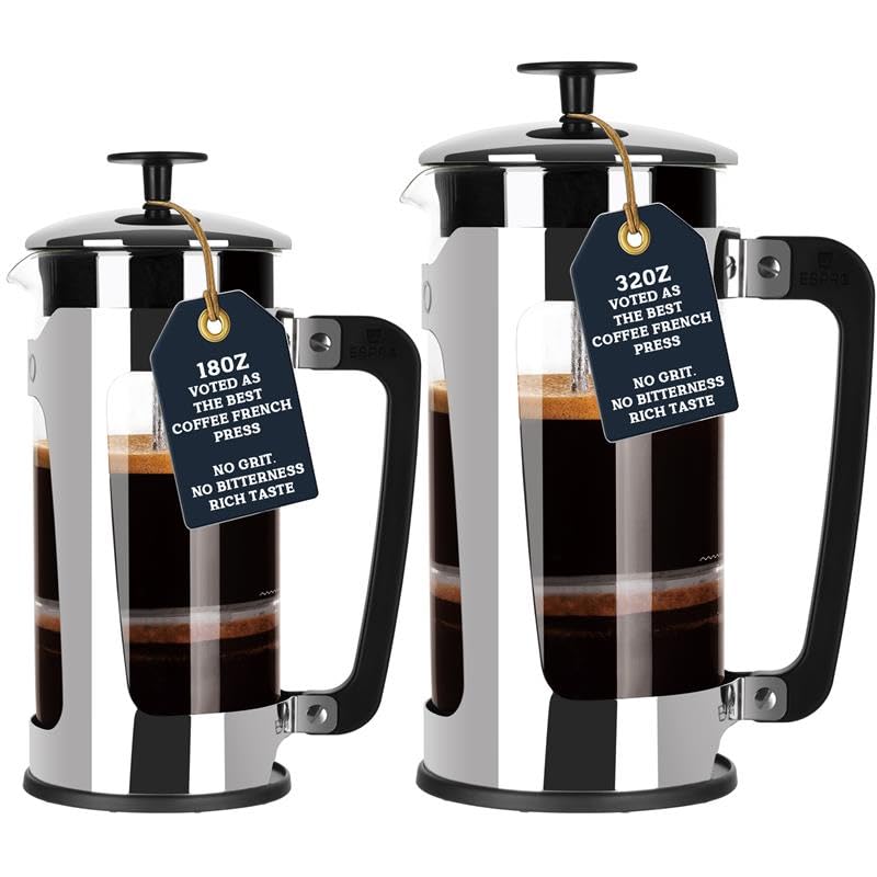 ESPRO P5 French Press Coffee Maker – Patented Double MicroFilter for Grit Free Brew, Heat-Resistant Thicker Borosilicate Glass Coffee Press Easy Clean Design – 32 oz - Image 4